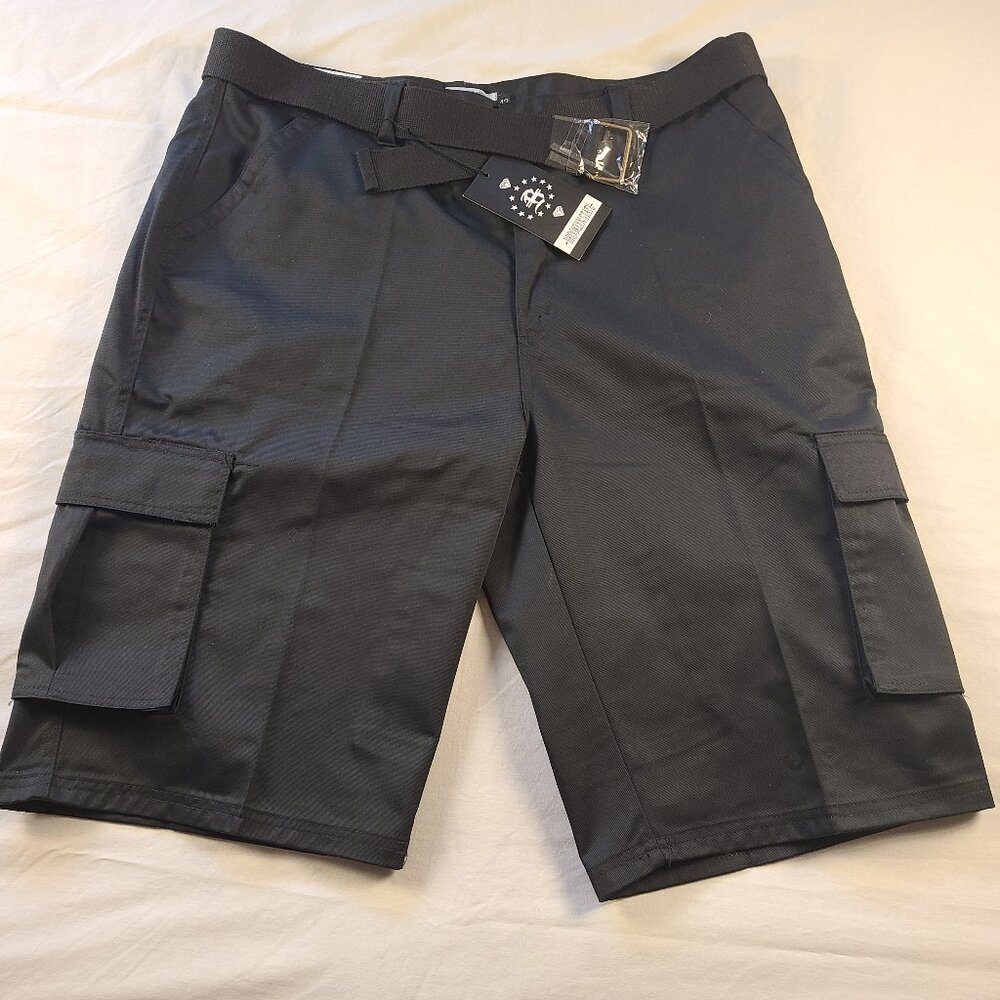 Brooklyn State Cargo Shorts With Belt Men's 42 Black